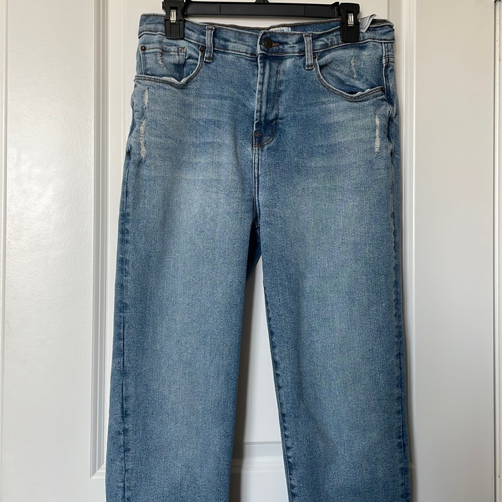 Light-medium wash blue jeans